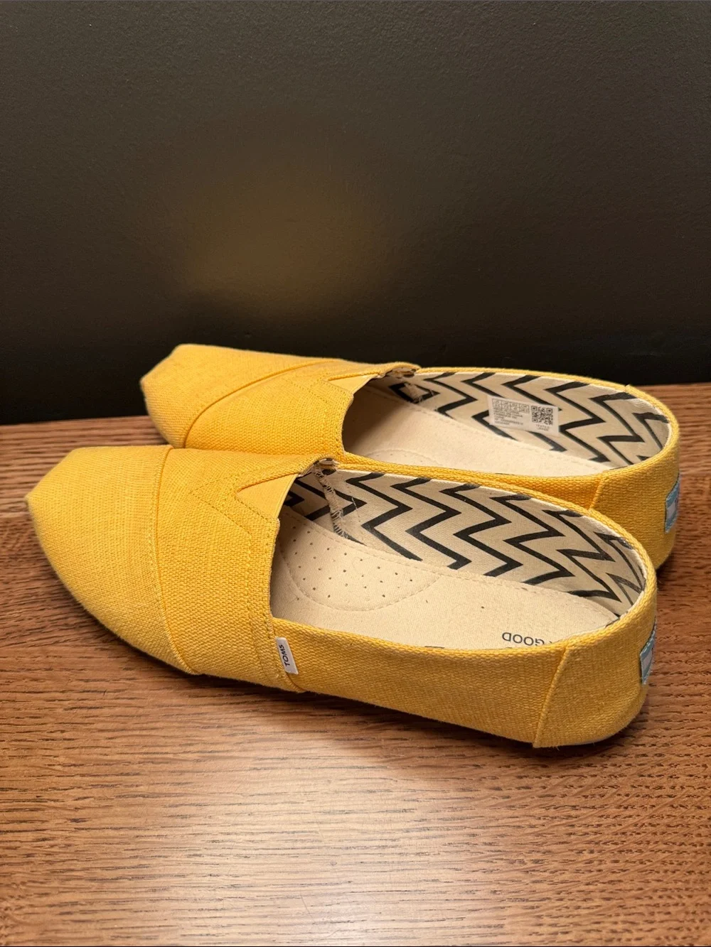 TOMS Women's Alpargata Slip-On Canvas Loafers in Mustard Yellow - 9.5